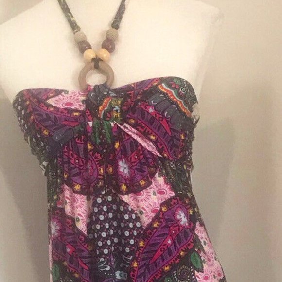 ? Dresses & Skirts - Ladies Dress Purple Colours Halter Sz 10 Stretch Short